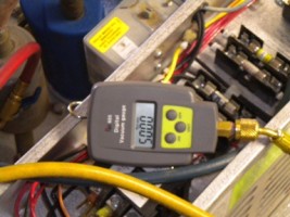 electrical check on an HVAC unit